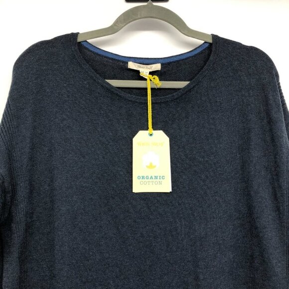 NWT Whitestuff Navy Cotton Rich Textured Crew Neck Olivia Jumper size ~ 10-12 - Picture 7 of 16